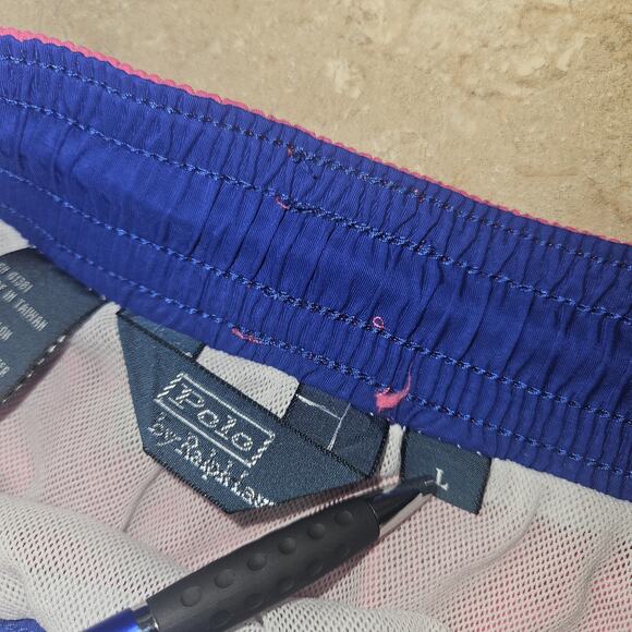 Polo Ralph Lauren Swim Trunks Men SZ L Mesh Lined Board Short Y2k Coastal Preppy - Picture 5 of 6